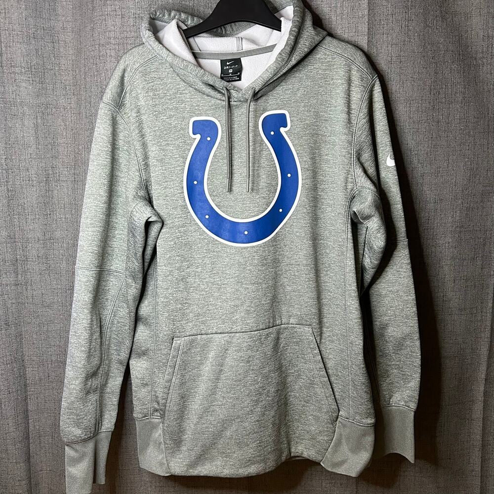 Nike Indianapolis Colts Grey Prime Logo Therma Hood Men's Size Medium